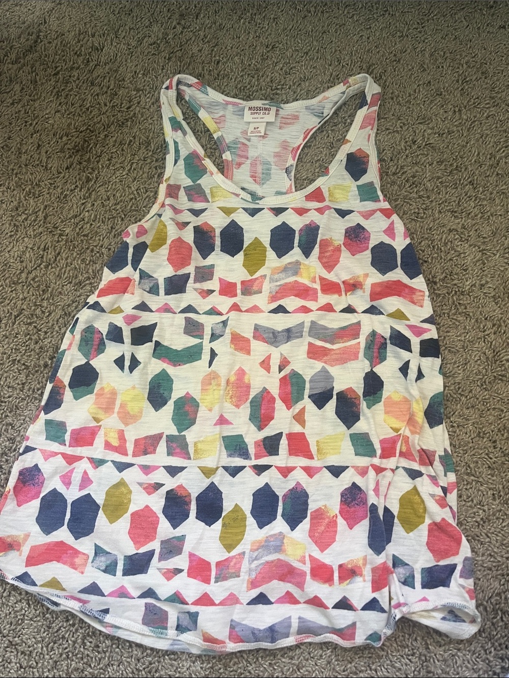 Mossimo Supply Co. Multicolor Geometric Racerback Tank Top
